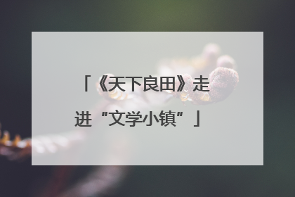 《天下良田》走进“文学小镇”