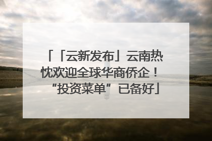 「云新发布」云南热忱欢迎全球华商侨企！“投资菜单”已备好