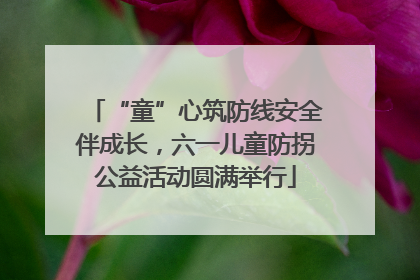 “童”心筑防线安全伴成长，六一儿童防拐公益活动圆满举行