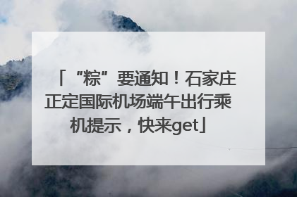 “粽”要通知！石家庄正定国际机场端午出行乘机提示，快来get