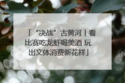 “决战”古黄河丨看比赛吃龙虾喝美酒 玩出文体消费新花样