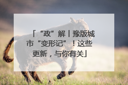 “政”解丨豫版城市“变形记”！这些更新，与你有关