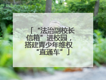 “法治副校长信箱”进校园，搭建青少年维权“直通车”