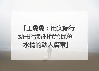 王璐璐：用实际行动书写新时代警民鱼水情的动人篇章