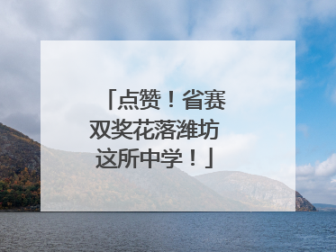 点赞！省赛双奖花落潍坊这所中学！