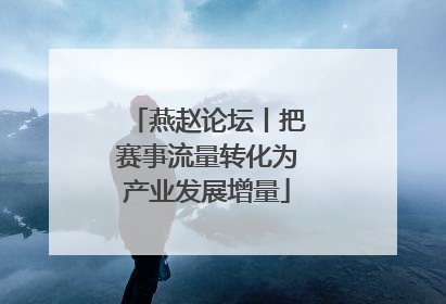燕赵论坛丨把赛事流量转化为产业发展增量