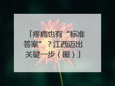 疼痛也有“标准答案”？江西迈出关键一步（图）