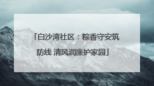 白沙湾社区：粽香守安筑防线 清风润廉护家园