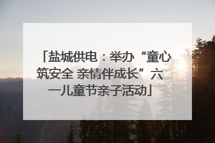 盐城供电：举办“童心筑安全 亲情伴成长”六一儿童节亲子活动