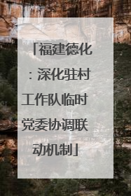 福建德化：深化驻村工作队临时党委协调联动机制