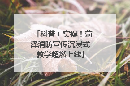 科普＋实操！菏泽消防宣传沉浸式教学超燃上线