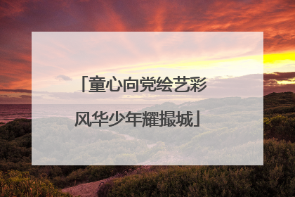 童心向党绘艺彩 风华少年耀撮城