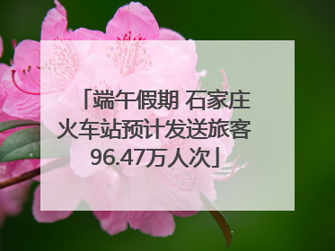 端午假期 石家庄火车站预计发送旅客96.47万人次