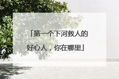 第一个下河救人的好心人，你在哪里