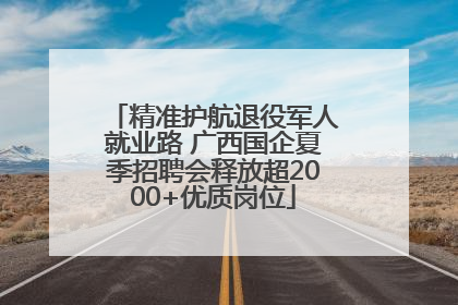 精准护航退役军人就业路 广西国企夏季招聘会释放超2000+优质岗位