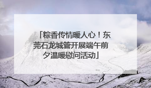 粽香传情暖人心！东莞石龙城管开展端午前夕温暖慰问活动