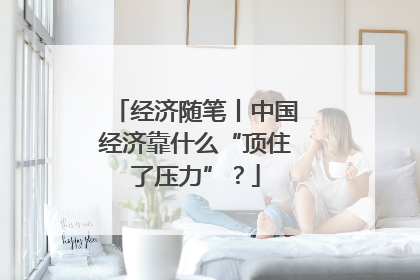 经济随笔丨中国经济靠什么“顶住了压力”？
