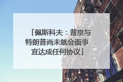 佩斯科夫：普京与特朗普尚未就会面事宜达成任何协议