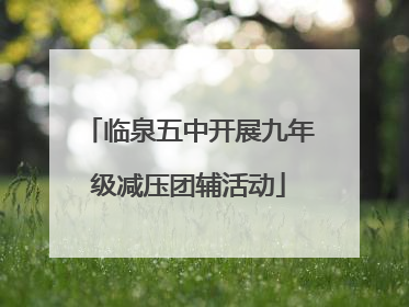 临泉五中开展九年级减压团辅活动