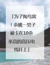 为了掏鸟窝！余姚一男子被卡在10余米高的高压电线杆上