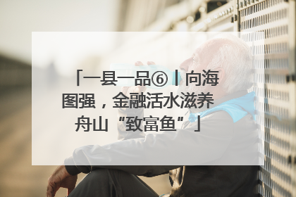 一县一品⑥丨向海图强，金融活水滋养舟山“致富鱼”