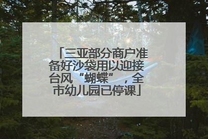 三亚部分商户准备好沙袋用以迎接台风“蝴蝶”，全市幼儿园已停课