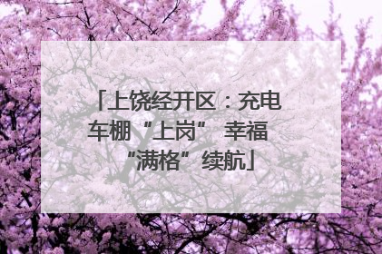 上饶经开区：充电车棚“上岗” 幸福“满格”续航