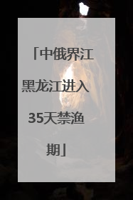 中俄界江黑龙江进入35天禁渔期