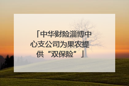 中华财险淄博中心支公司为果农提供“双保险”
