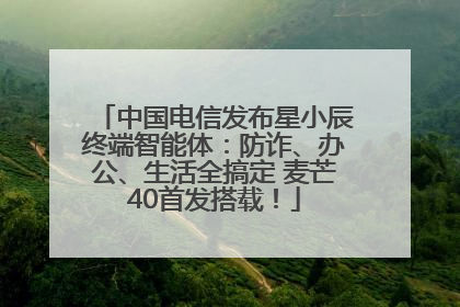 中国电信发布星小辰终端智能体：防诈、办公、生活全搞定 麦芒40首发搭载！