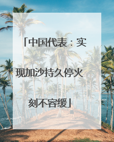 中国代表：实现加沙持久停火刻不容缓