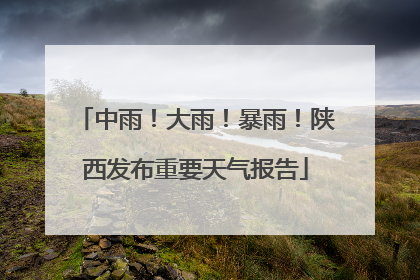 中雨！大雨！暴雨！陕西发布重要天气报告