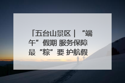 五台山景区｜“端午”假期 服务保障最“粽”要 护航假期“不打烊”