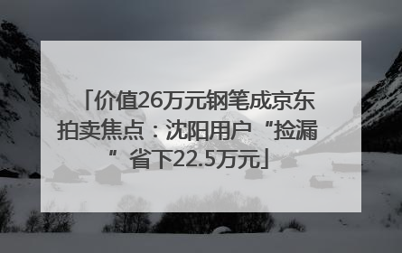 价值26万元钢笔成京东拍卖焦点：沈阳用户“捡漏”省下22.5万元
