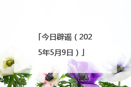 今日辟谣（2025年5月9日）
