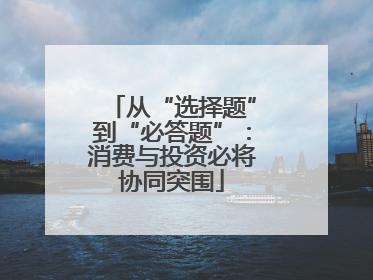 从“选择题”到“必答题”：消费与投资必将协同突围