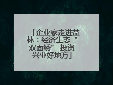 企业家走进益林：经济生态“双面绣” 投资兴业好地方
