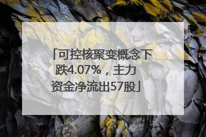 可控核聚变概念下跌4.07%，主力资金净流出57股
