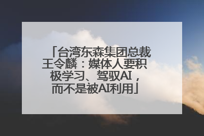 台湾东森集团总裁王令麟：媒体人要积极学习、驾驭AI，而不是被AI利用