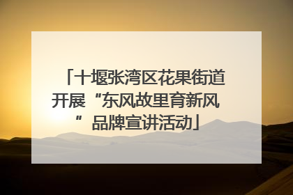 十堰张湾区花果街道开展“东风故里育新风”品牌宣讲活动