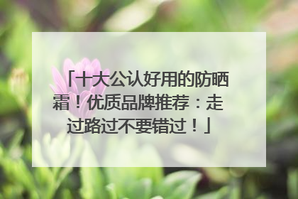 十大公认好用的防晒霜！优质品牌推荐：走过路过不要错过！