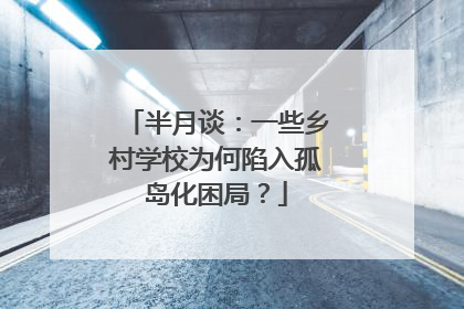 半月谈：一些乡村学校为何陷入孤岛化困局？