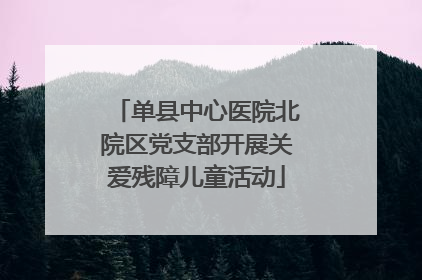 单县中心医院北院区党支部开展关爱残障儿童活动