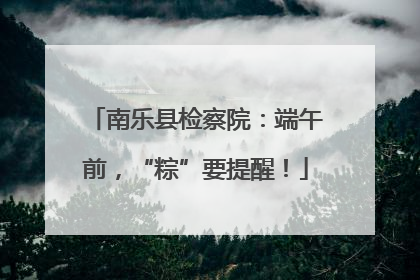 南乐县检察院：端午前，“粽”要提醒！