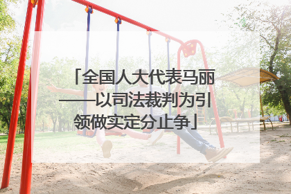 全国人大代表马丽——以司法裁判为引领做实定分止争