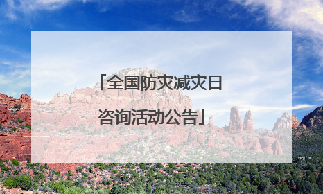全国防灾减灾日咨询活动公告