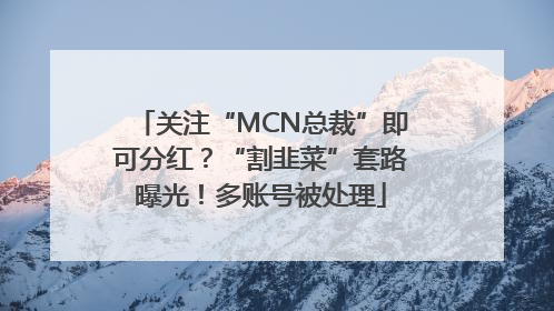 关注“MCN总裁”即可分红？“割韭菜”套路曝光！多账号被处理