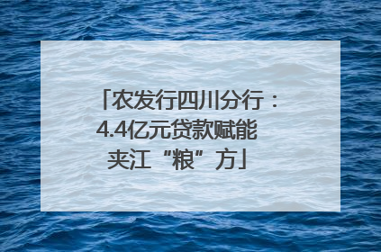农发行四川分行：4.4亿元贷款赋能夹江“粮”方