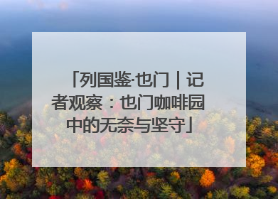 列国鉴·也门｜记者观察：也门咖啡园中的无奈与坚守