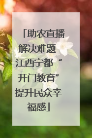 助农直播解决难题 江西宁都“开门教育”提升民众幸福感